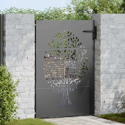 VidaXL portail de jardin avec serrure noir 85 x 125 cm acier thermolaqué