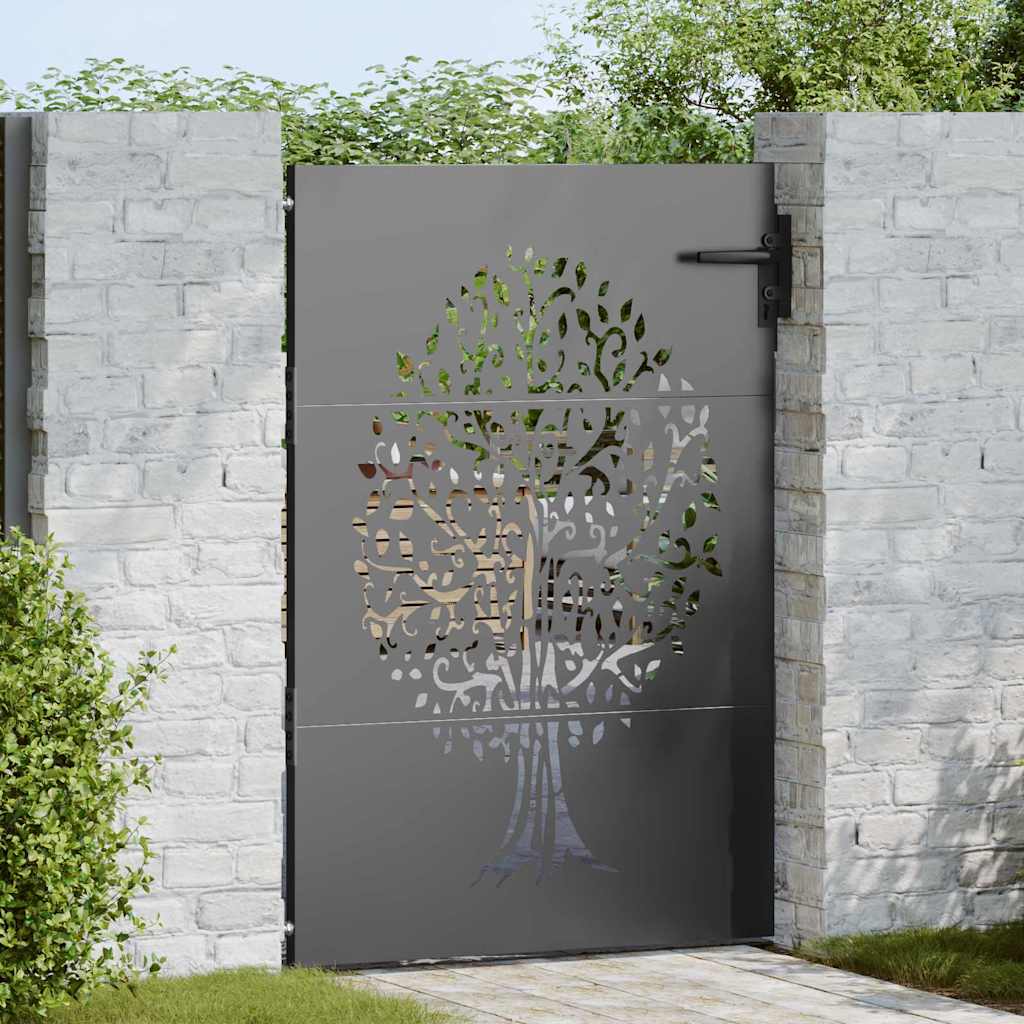 Vidaxxl portail de jardin avec serrure noir 85 x 150 cm en acier thermolaqué