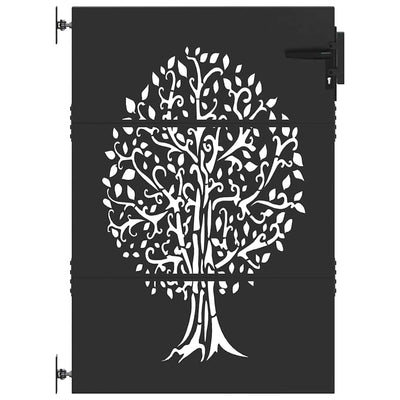Vidaxxl portail de jardin avec serrure noir 85 x 150 cm en acier thermolaqué