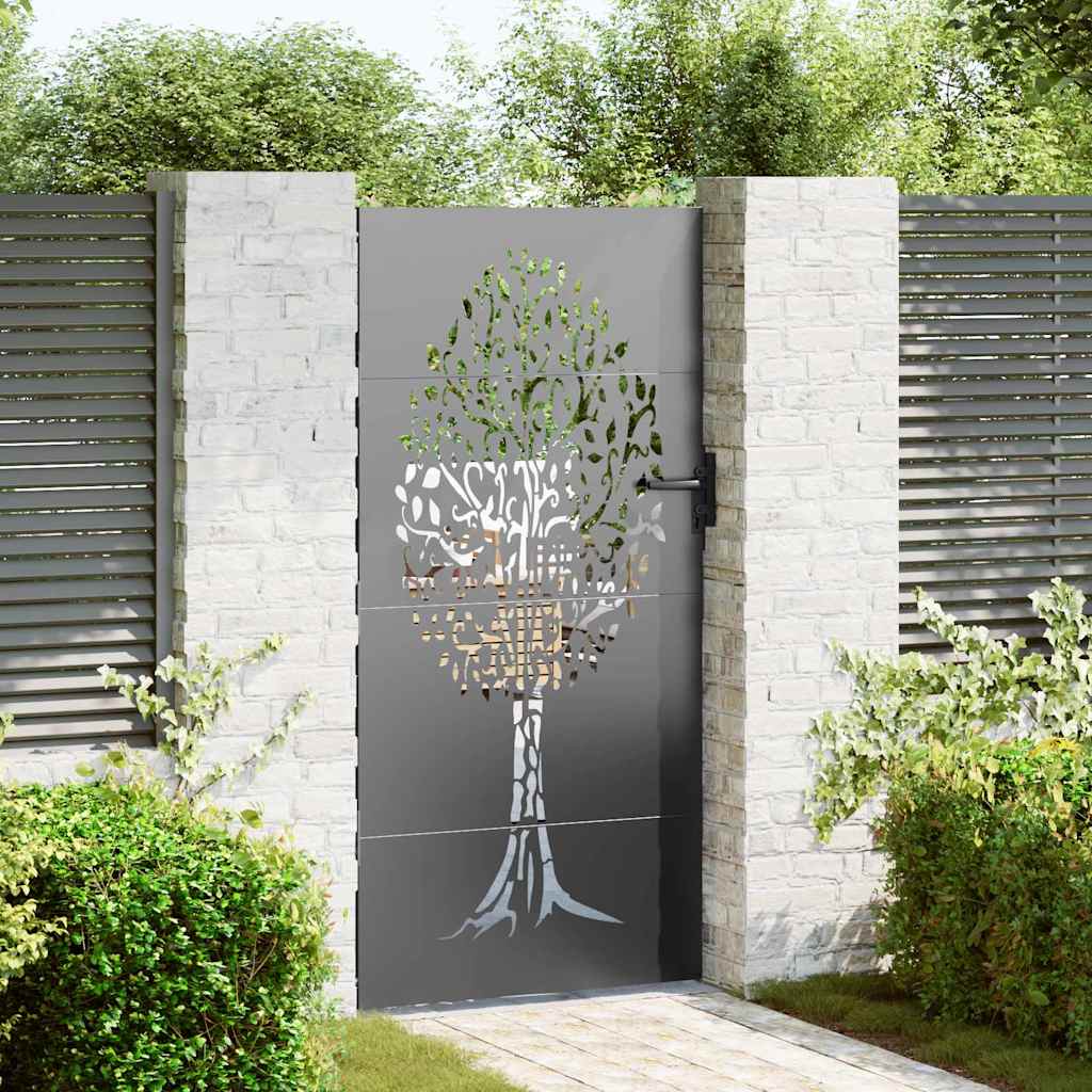 VidaXL portail de jardin avec serrure noir 85 x 175 cm acier thermolaqué
