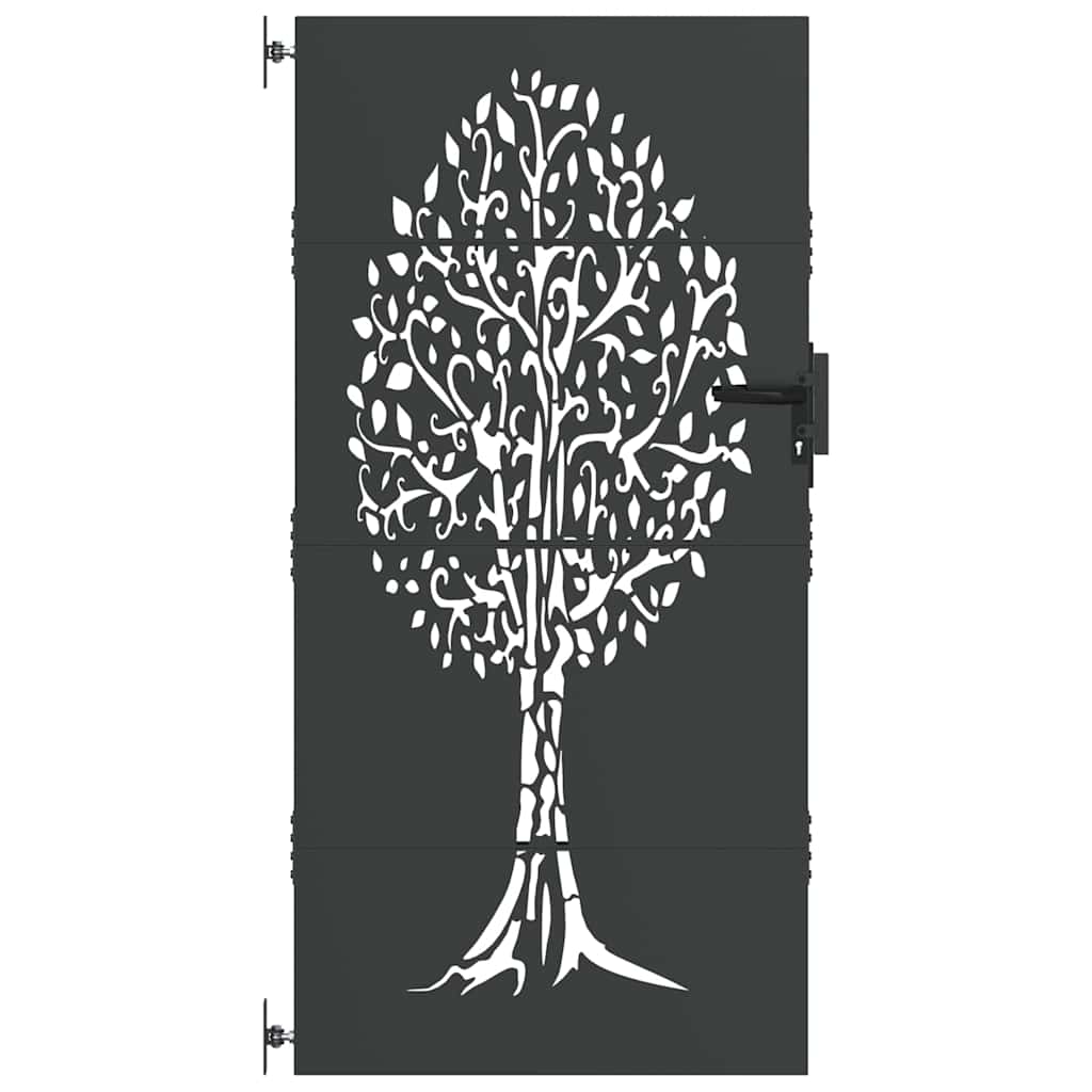 VidaXL portail de jardin avec serrure noir 85 x 175 cm acier thermolaqué