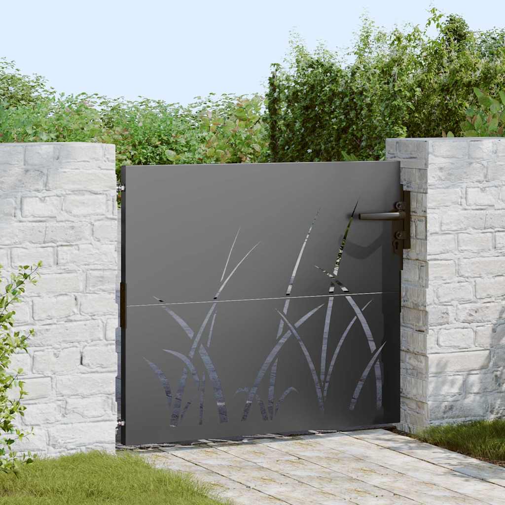 VidaXL portail de jardin avec serrure noir 85 x 100 cm acier thermolaqué
