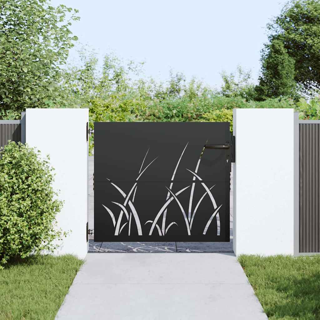 VidaXL portail de jardin avec serrure noir 85 x 100 cm acier thermolaqué