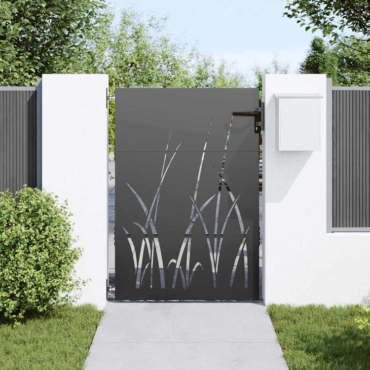VidaXL portail de jardin avec serrure noir 85 x 125 cm acier thermolaqué