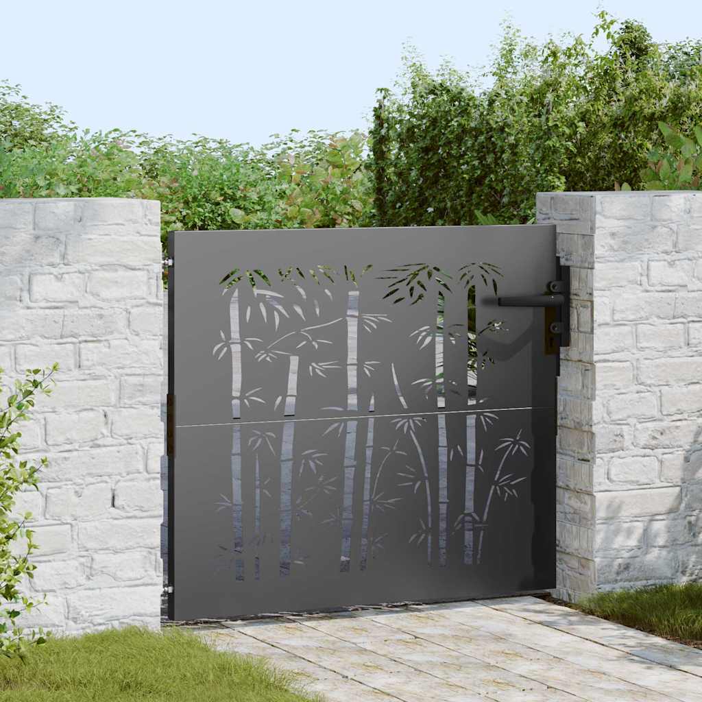 VidaXL portail de jardin avec serrure noir 85 x 175 cm acier thermolaqué