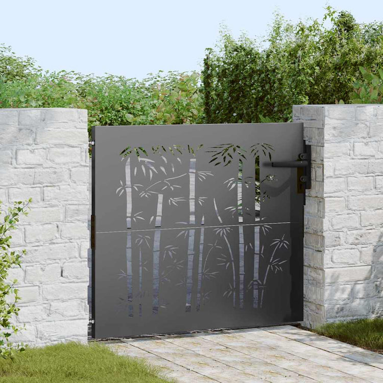 VidaXL portail de jardin avec serrure noir 85 x 175 cm acier thermolaqué