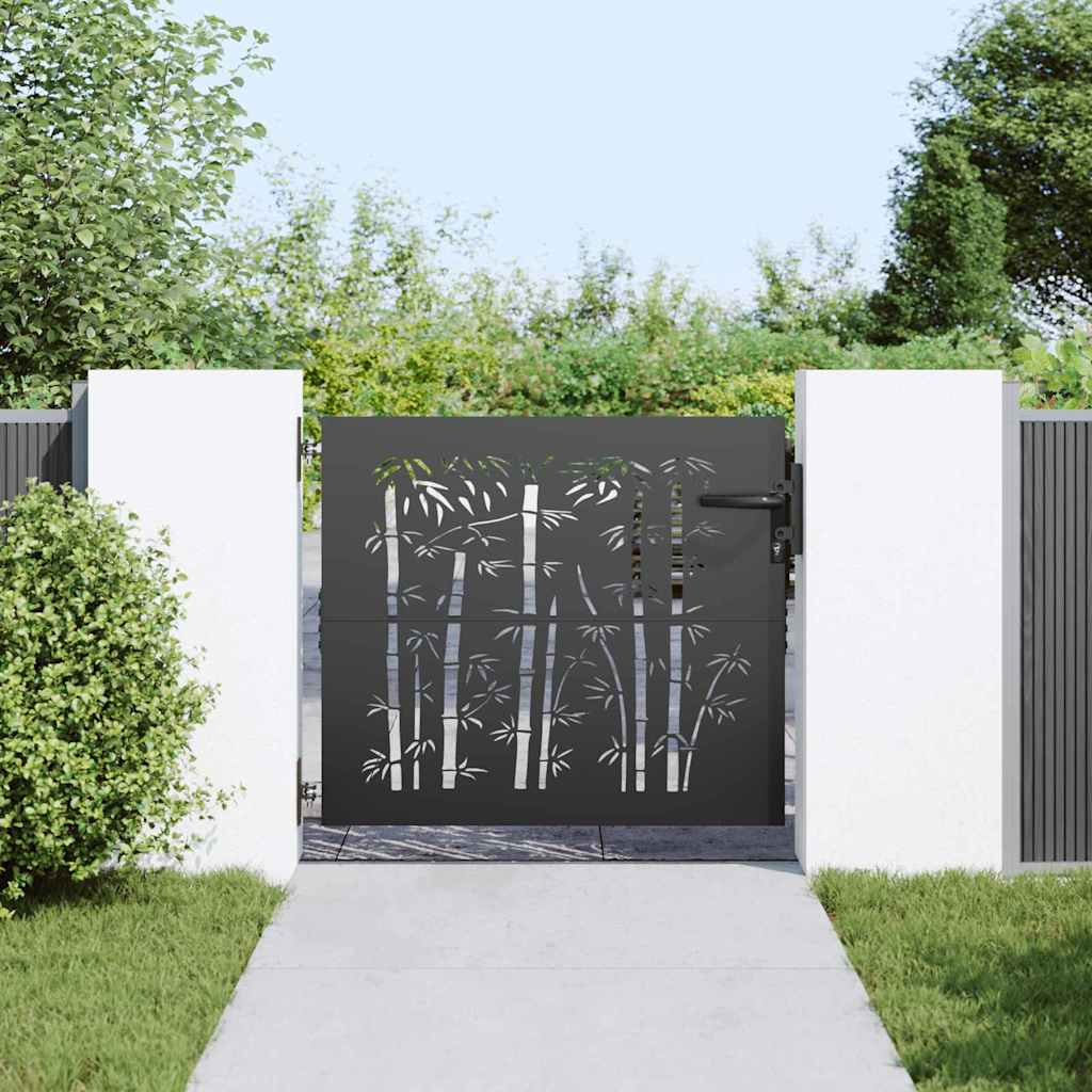 VidaXL portail de jardin avec serrure noir 85 x 175 cm acier thermolaqué