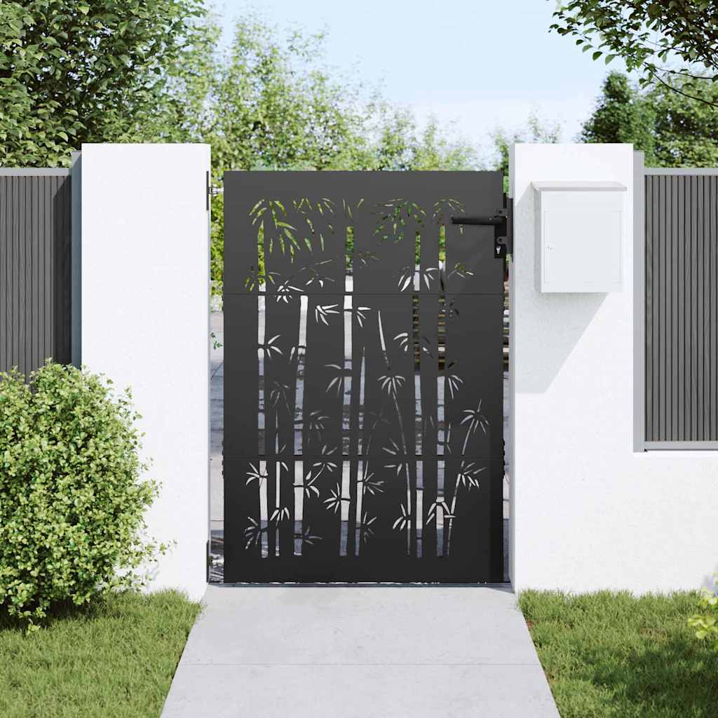 Vidaxxl portail de jardin avec serrure noir 85 x 150 cm en acier thermolaqué