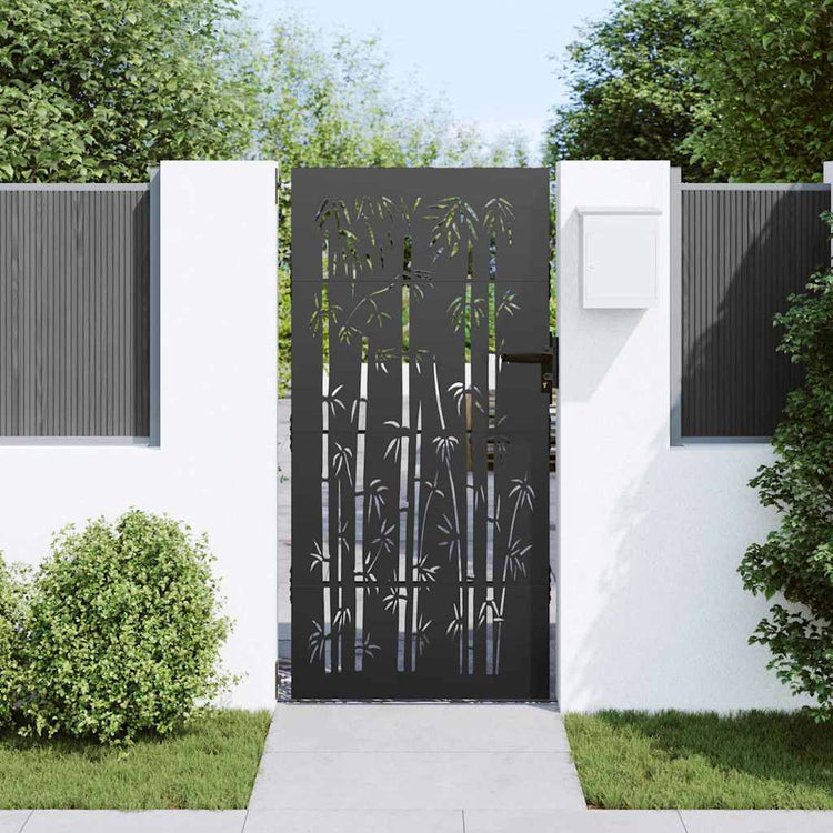 VidaXL portail de jardin avec serrure noir 85 x 100 cm acier thermolaqué