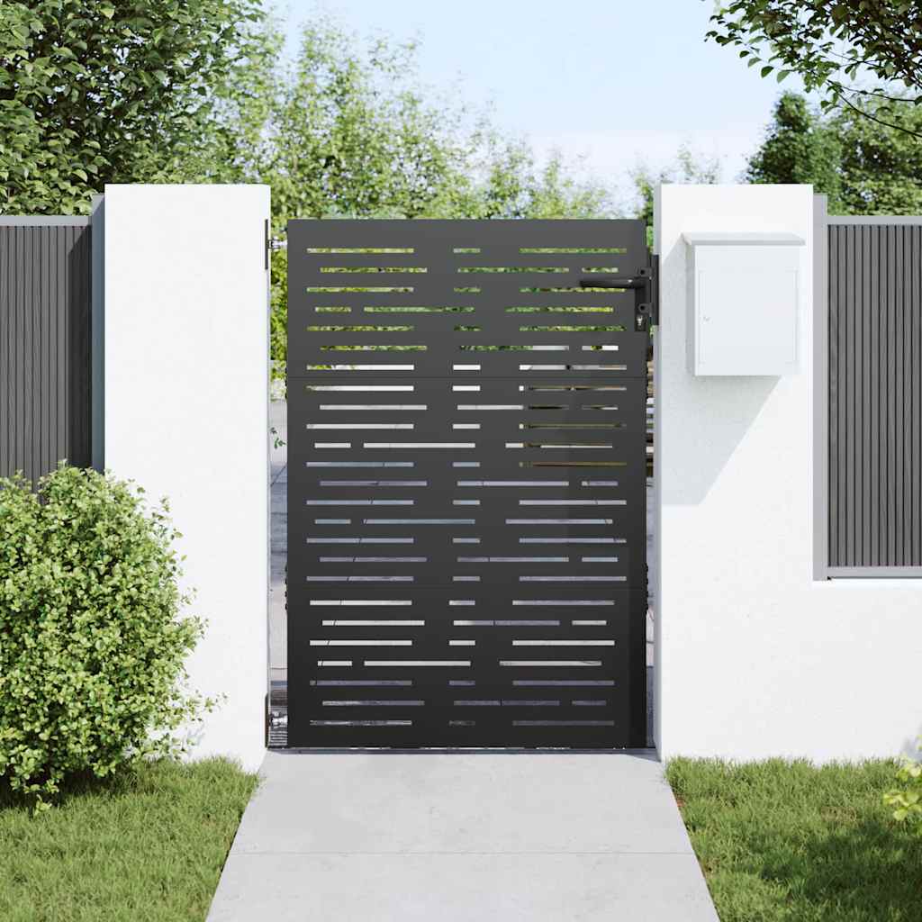 VidaXL portail de jardin avec serrure noir 85 x 125 cm acier thermolaqué