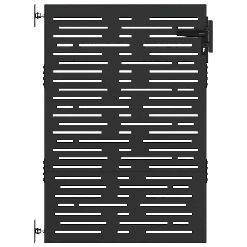 VidaXL portail de jardin avec serrure noir 85 x 125 cm acier thermolaqué