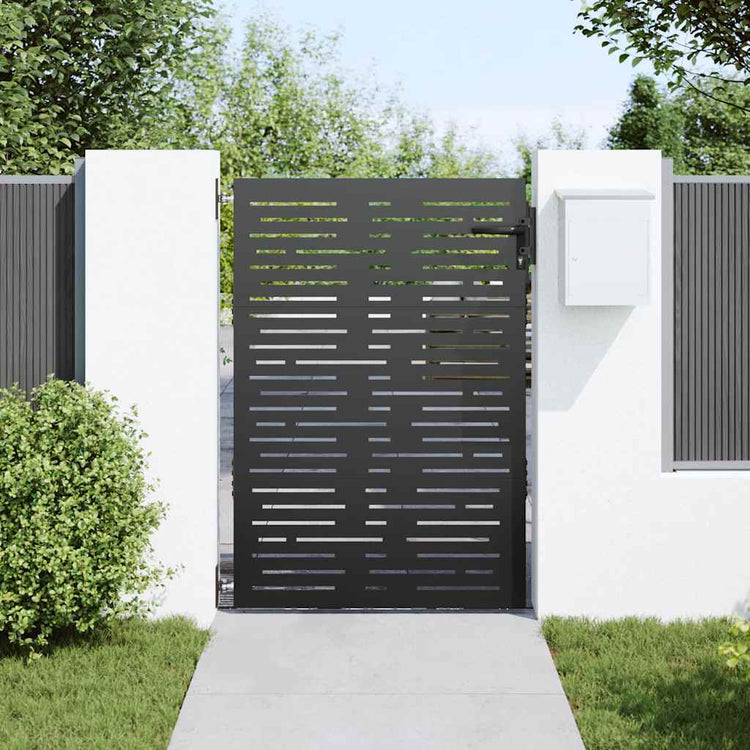 Vidaxxl portail de jardin avec serrure noir 85 x 150 cm en acier thermolaqué
