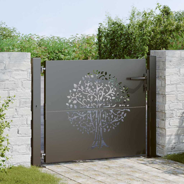 VidaXL portail de jardin avec serrure noir 110 x 105 cm acier thermolaqué