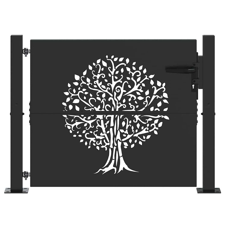 VidaXL portail de jardin avec serrure noir 110 x 105 cm acier thermolaqué
