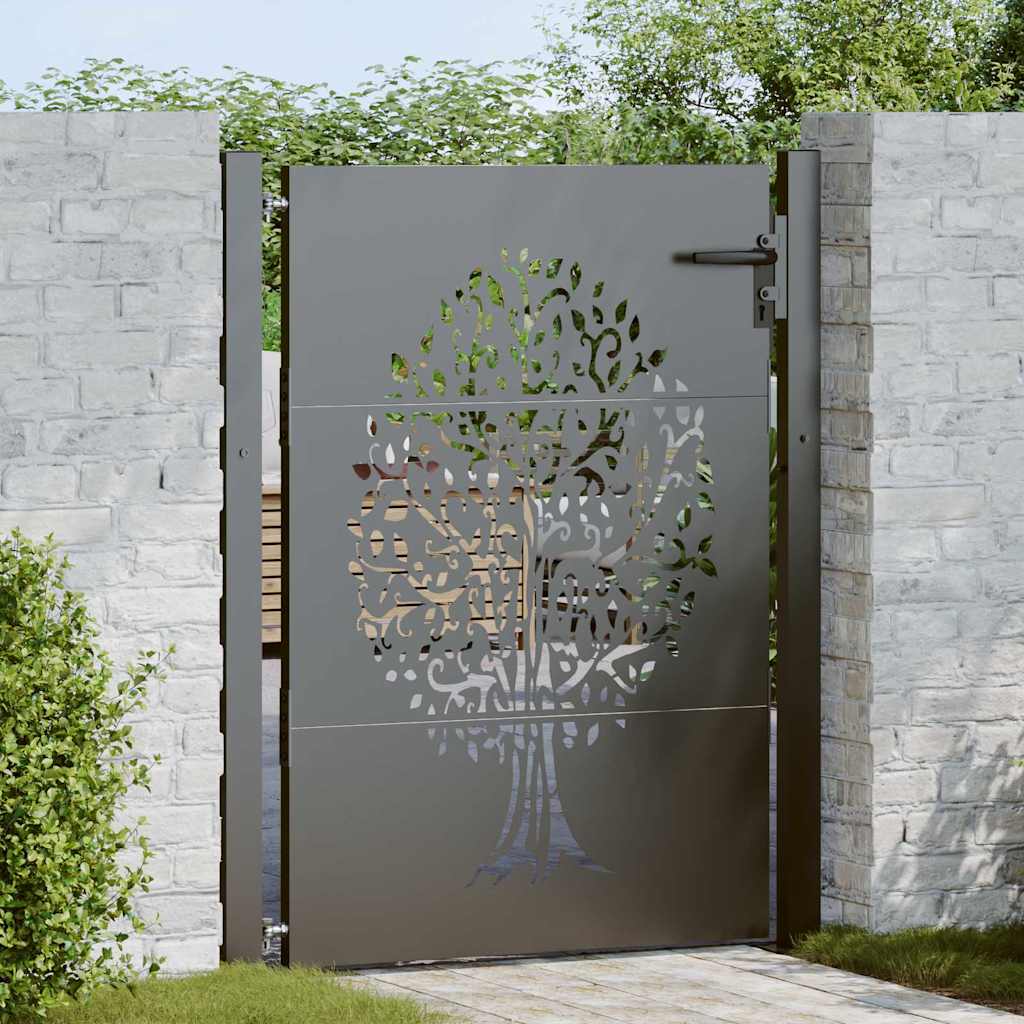 Vidaxxl portail de jardin avec serrure noir 110 x 130 cm acier thermolaqué