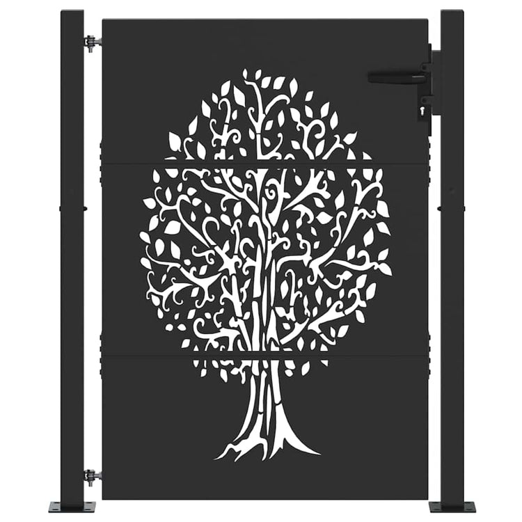 Vidaxxl portail de jardin avec serrure noir 110 x 130 cm acier thermolaqué