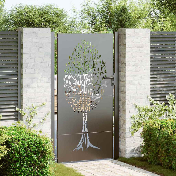 VidaXL portail de jardin avec serrure noir 110 x 180 cm acier thermolaqué
