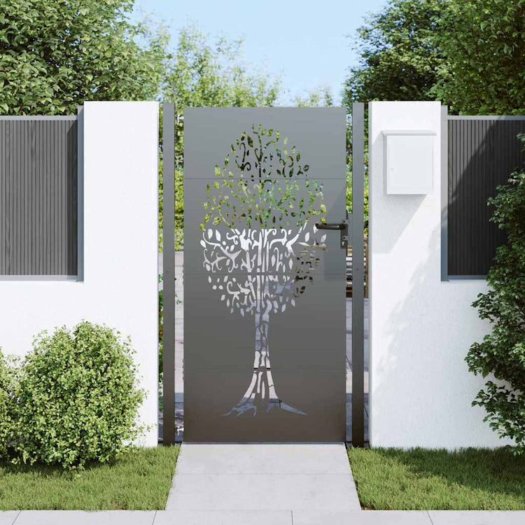VidaXL portail de jardin avec serrure noir 110 x 180 cm acier thermolaqué