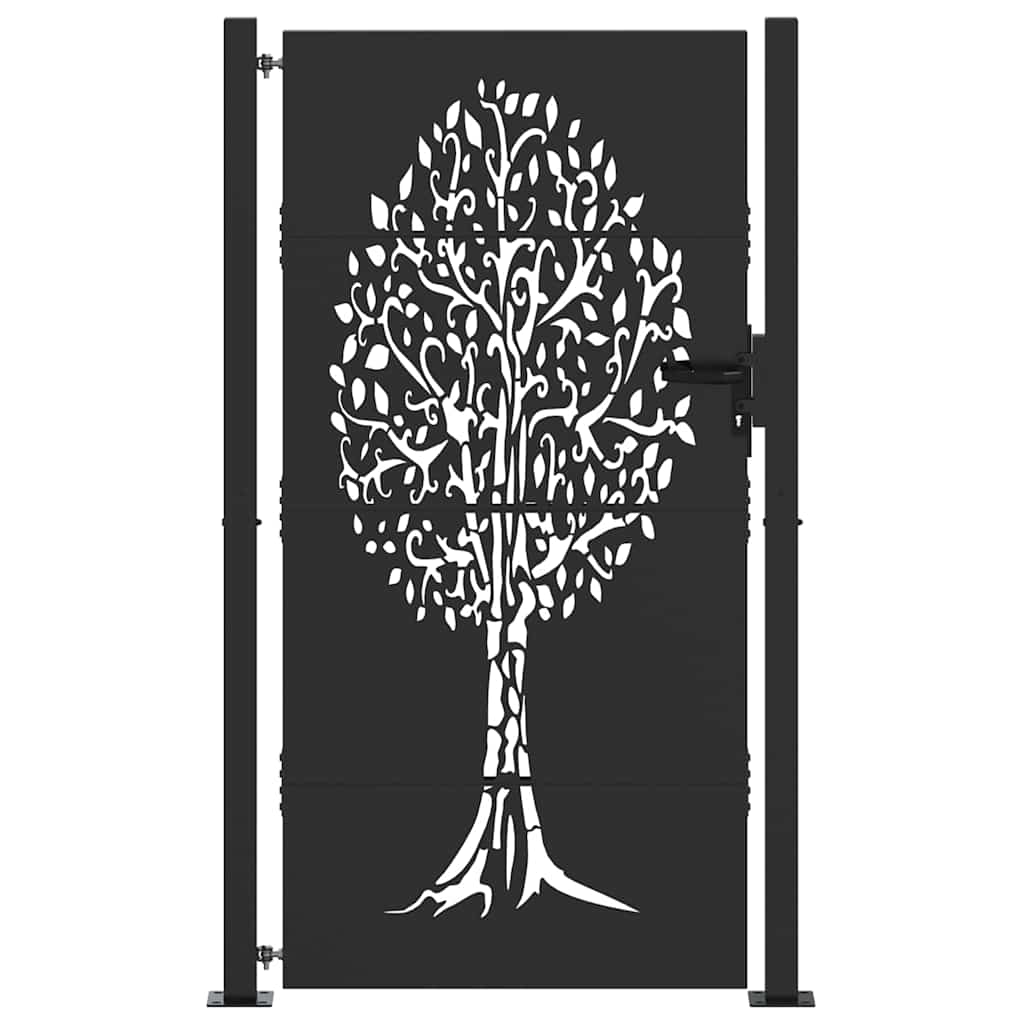 VidaXL portail de jardin avec serrure noir 110 x 180 cm acier thermolaqué
