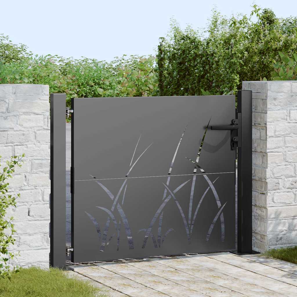 VidaXL portail de jardin avec serrure noir 110 x 105 cm acier thermolaqué