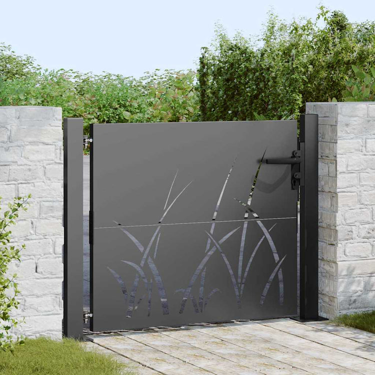VidaXL portail de jardin avec serrure noir 110 x 105 cm acier thermolaqué