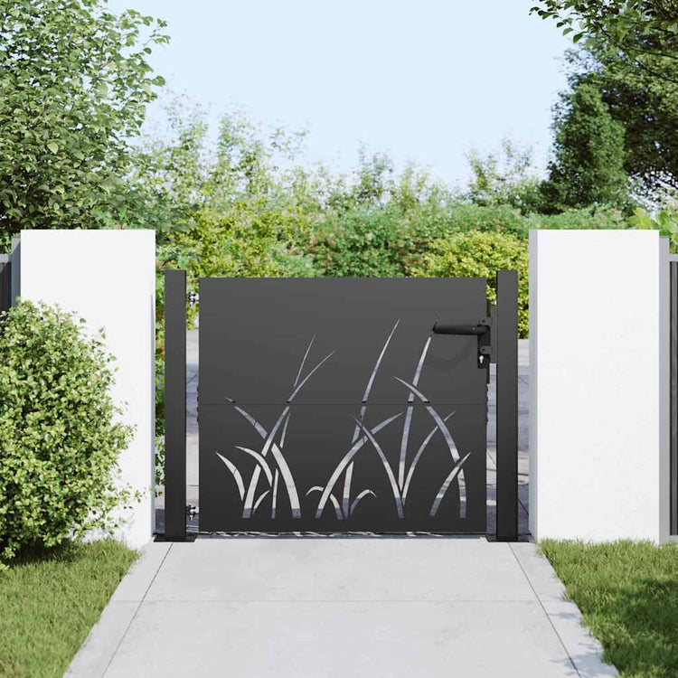 VidaXL portail de jardin avec serrure noir 110 x 105 cm acier thermolaqué