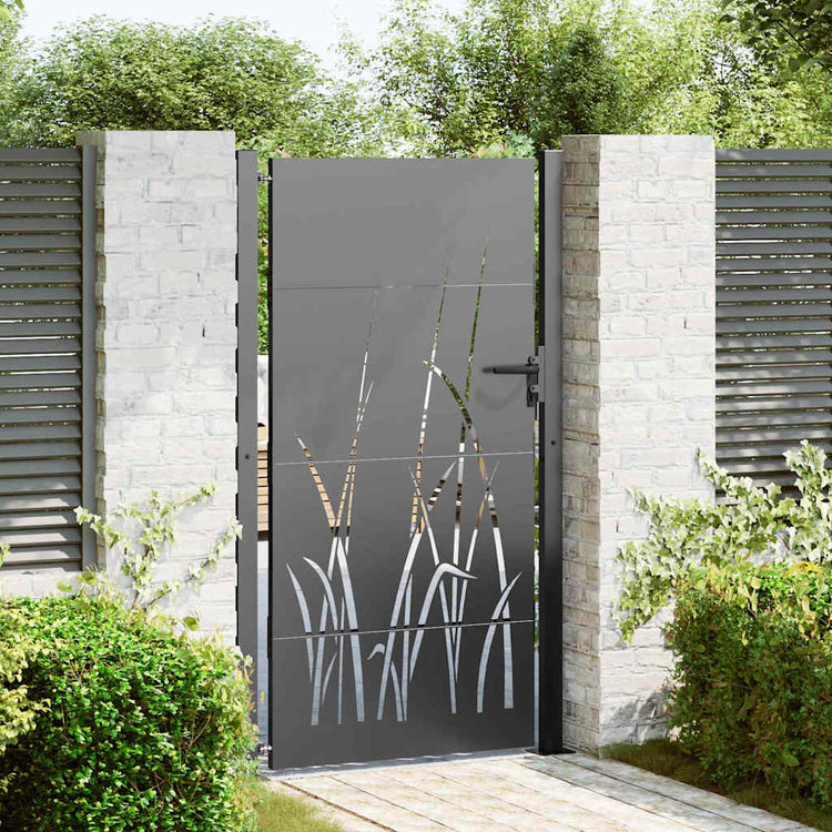 VidaXL portail de jardin avec serrure noir 110 x 180 cm acier thermolaqué
