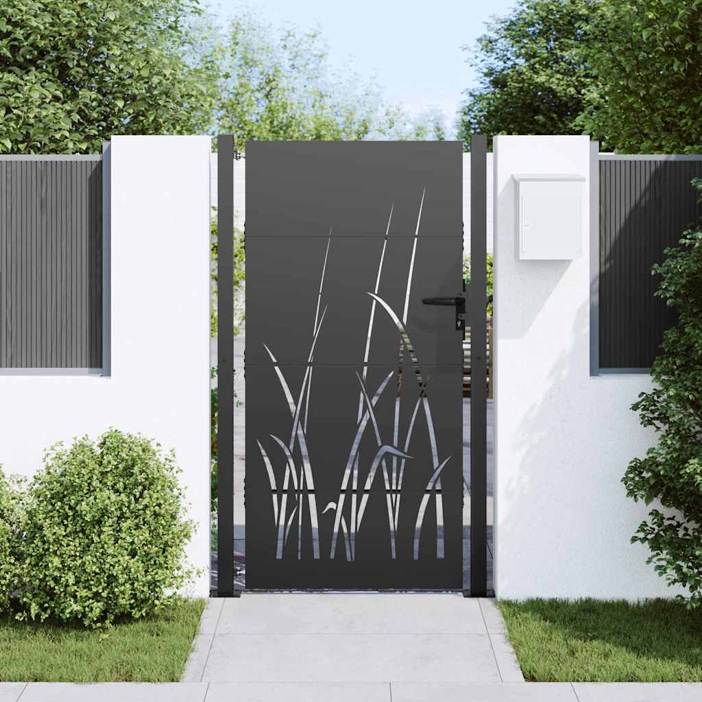 VidaXL portail de jardin avec serrure noir 110 x 180 cm acier thermolaqué