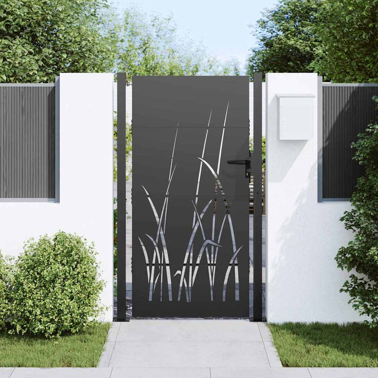 VidaXL portail de jardin avec serrure noir 110 x 180 cm acier thermolaqué