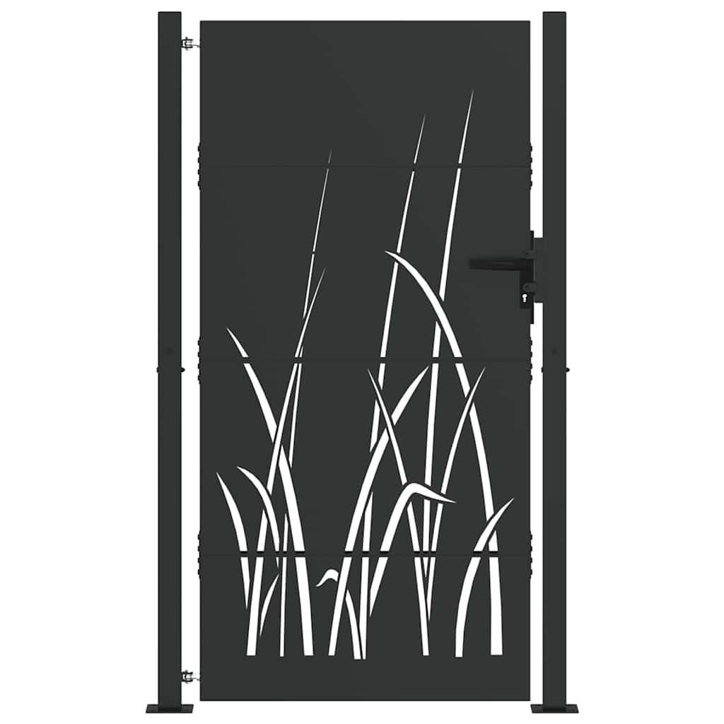 VidaXL portail de jardin avec serrure noir 110 x 180 cm acier thermolaqué