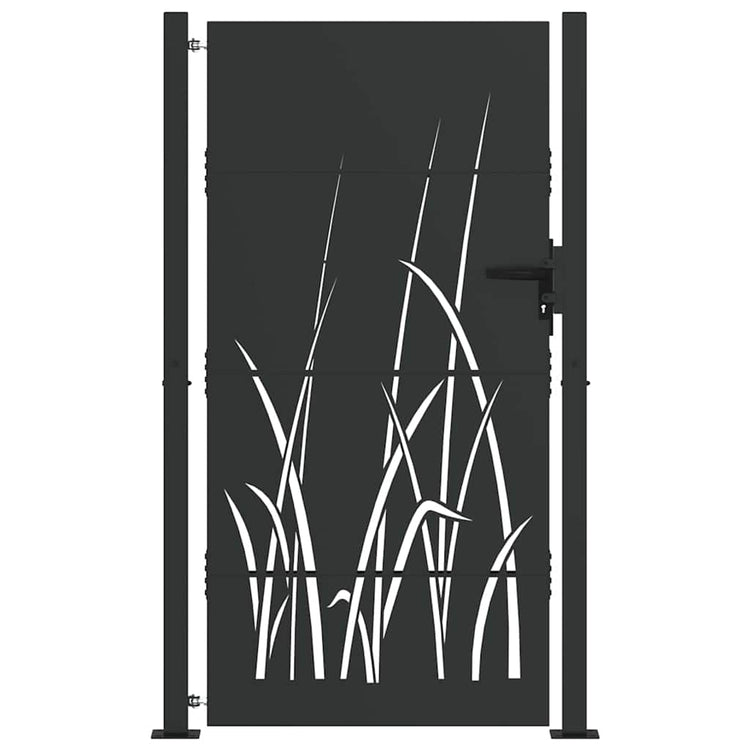 VidaXL portail de jardin avec serrure noir 110 x 180 cm acier thermolaqué