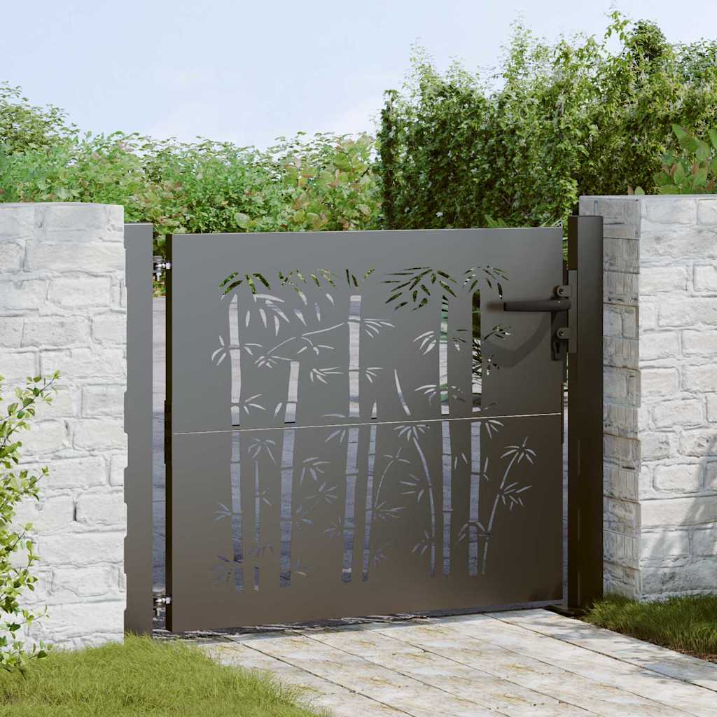 VidaXL portail de jardin avec serrure noir 110 x 105 cm acier thermolaqué