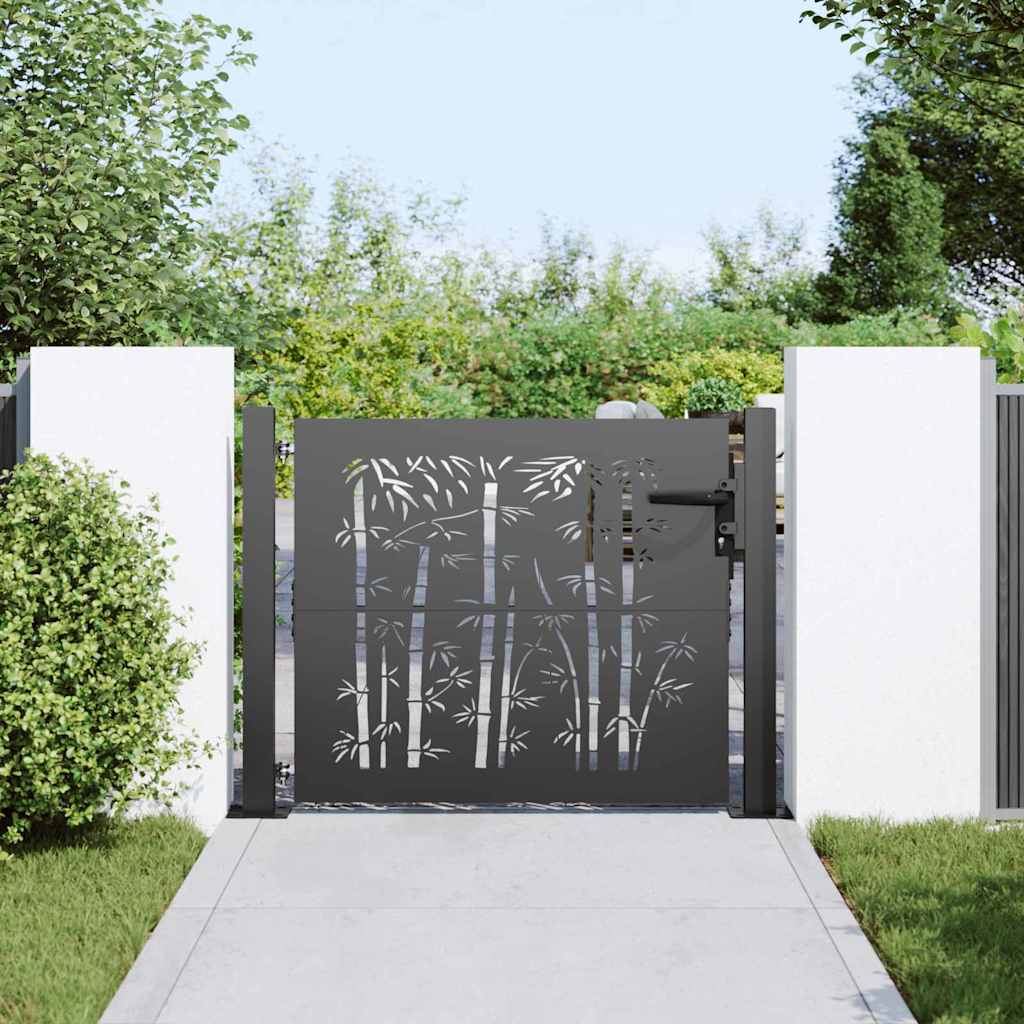 VidaXL portail de jardin avec serrure noir 110 x 105 cm acier thermolaqué