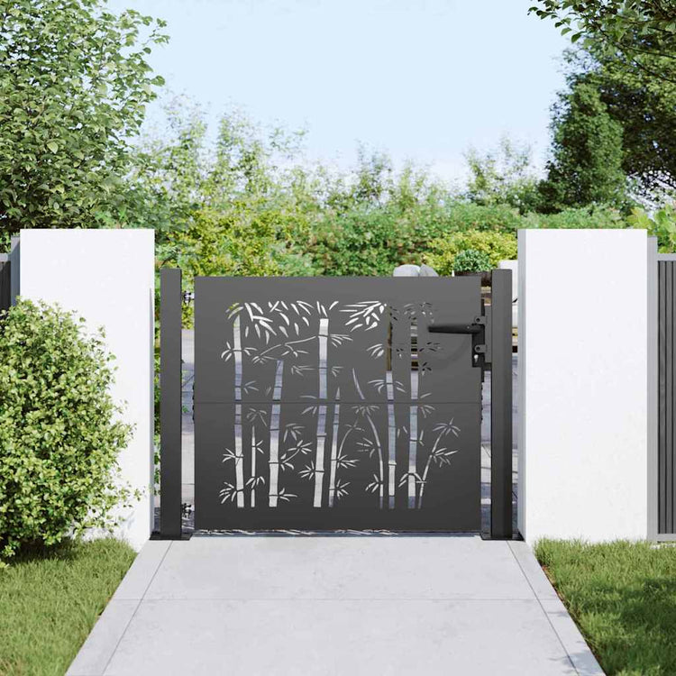 VidaXL portail de jardin avec serrure noir 110 x 105 cm acier thermolaqué