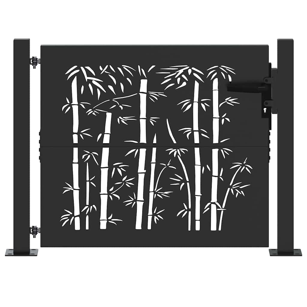 VidaXL portail de jardin avec serrure noir 110 x 105 cm acier thermolaqué