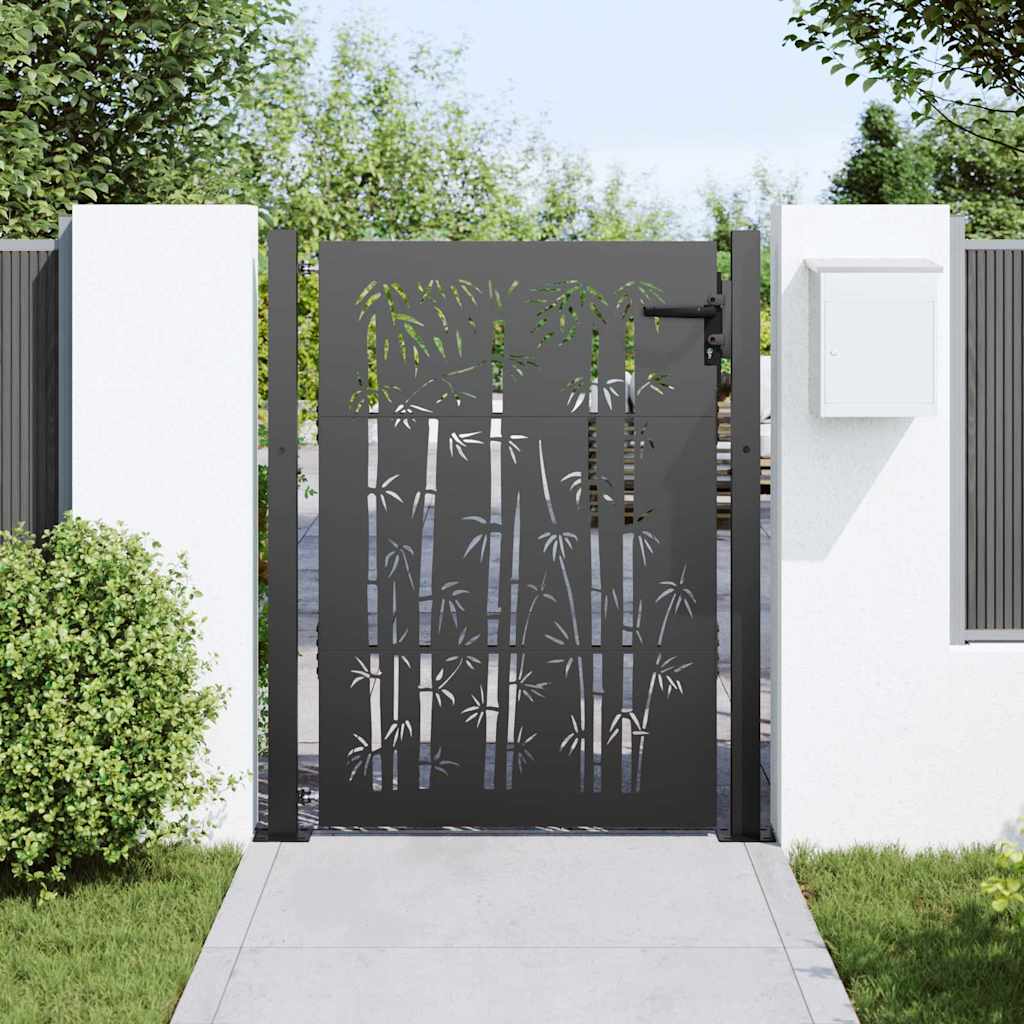 VidaXL portail de jardin avec serrure noir 110 x 130 cm acier thermolaqué