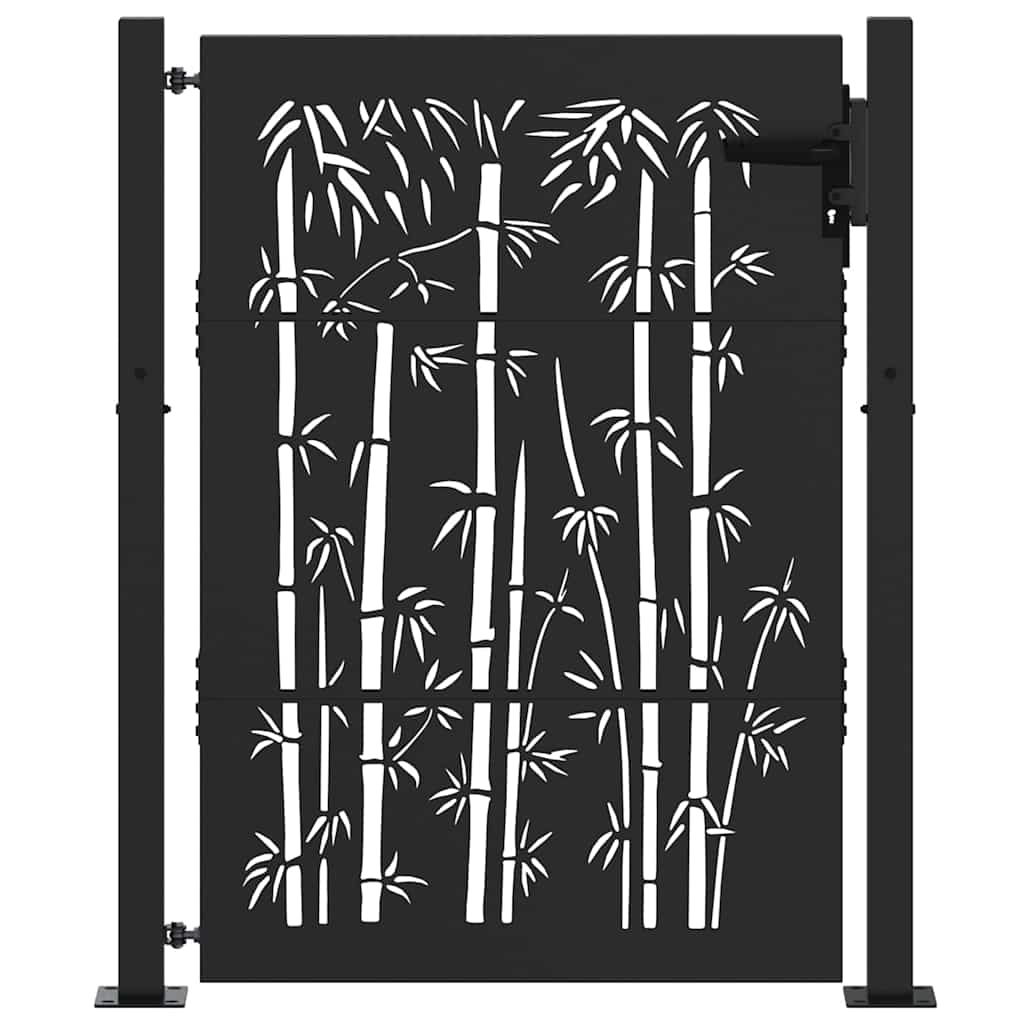 VidaXL portail de jardin avec serrure noir 110 x 130 cm acier thermolaqué