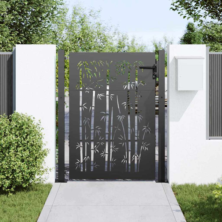 VidaXL portail de jardin avec serrure noir 110 x 155 cm acier thermolaqué