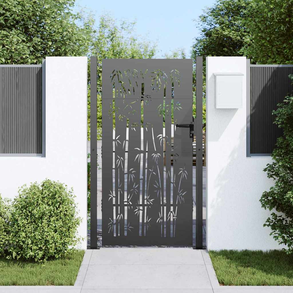 VidaXL portail de jardin avec serrure noir 110 x 180 cm acier thermolaqué