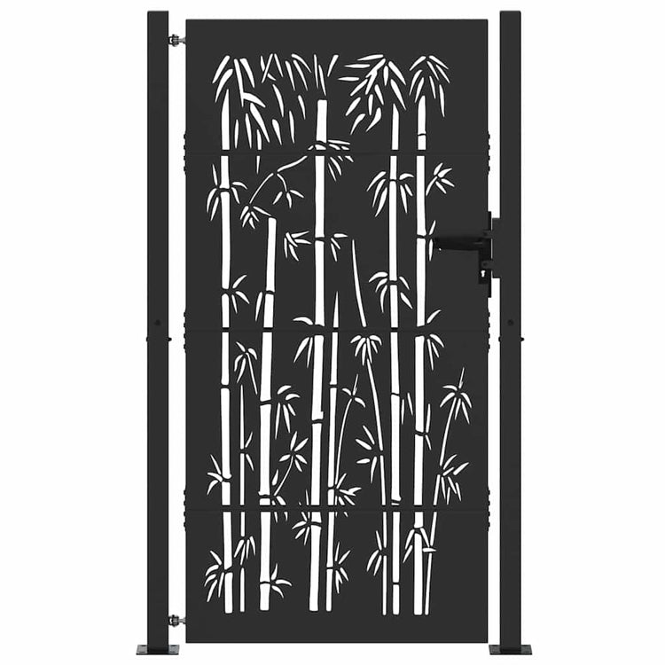 Vidaxxl portail de jardin avec serrure noir 110 x 205 cm acier thermolaqué