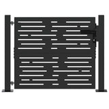 VidaXL portail de jardin avec serrure noir 110 x 105 cm acier thermolaqué - afbeelding 2
