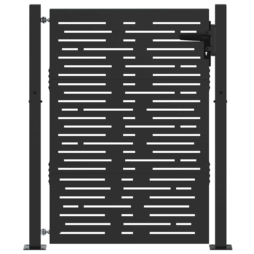 VidaXL portail de jardin avec serrure noir 110 x 155 cm acier thermolaqué