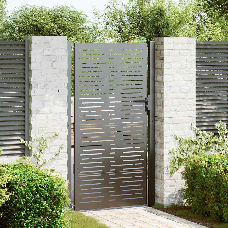 VidaXL portail de jardin avec serrure noir 110 x 180 cm acier thermolaqué