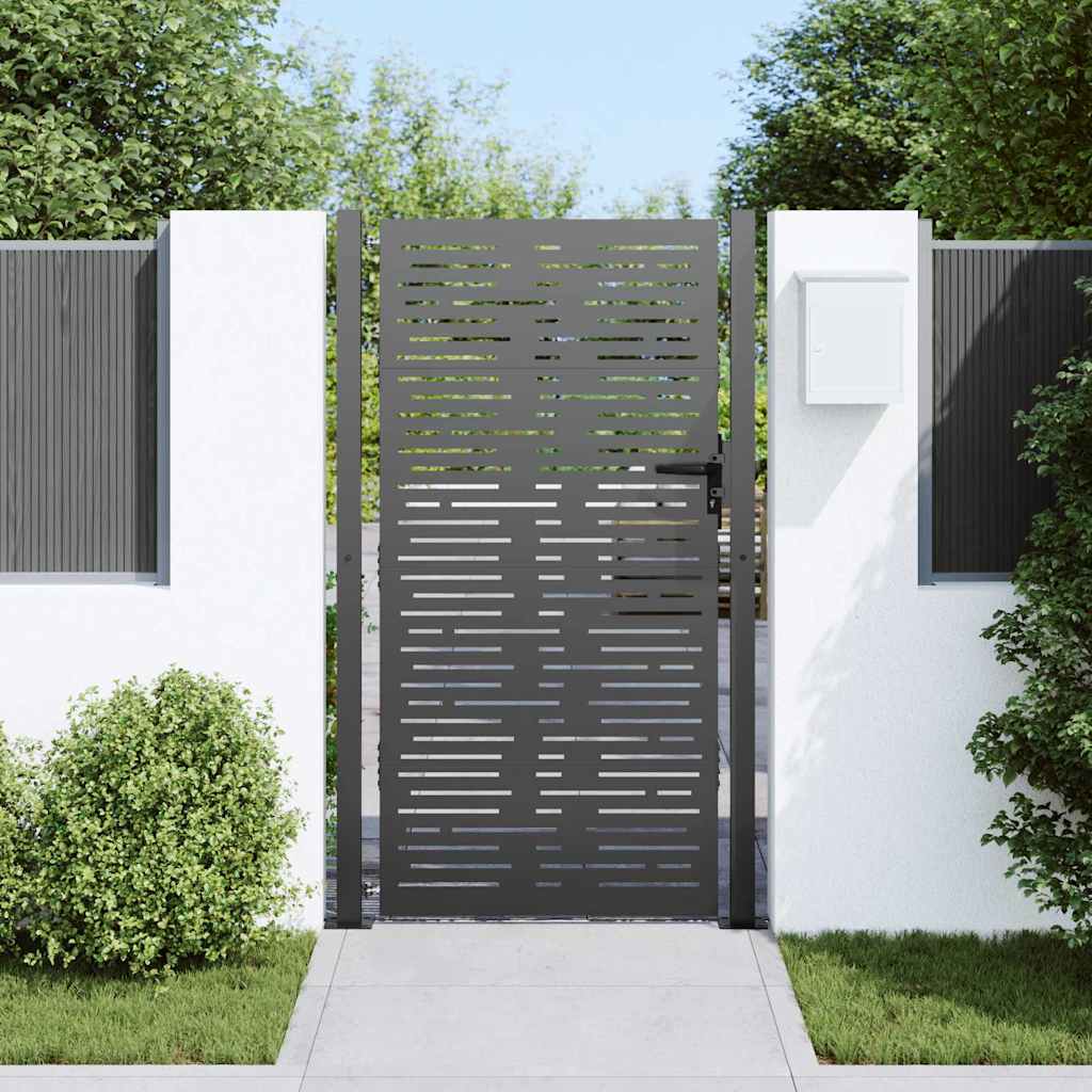 VidaXL portail de jardin avec serrure noir 110 x 180 cm acier thermolaqué