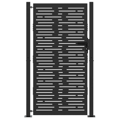 VidaXL portail de jardin avec serrure noir 110 x 180 cm acier thermolaqué