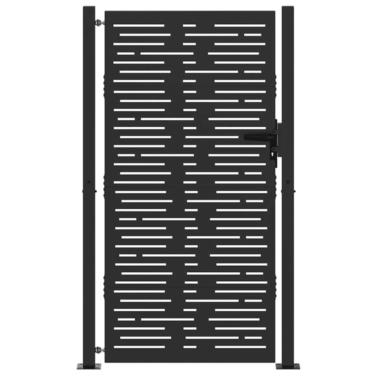 VidaXL portail de jardin avec serrure noir 110 x 180 cm acier thermolaqué
