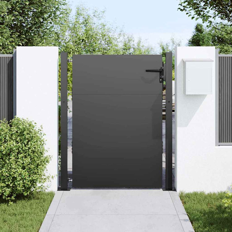 VidaXL portail de jardin avec serrure noir 110 x 155 cm acier thermolaqué