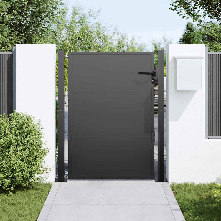 VidaXL portail de jardin avec serrure noir 110 x 130 cm acier thermolaqué