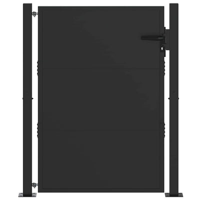 VidaXL portail de jardin avec serrure noir 110 x 130 cm acier thermolaqué