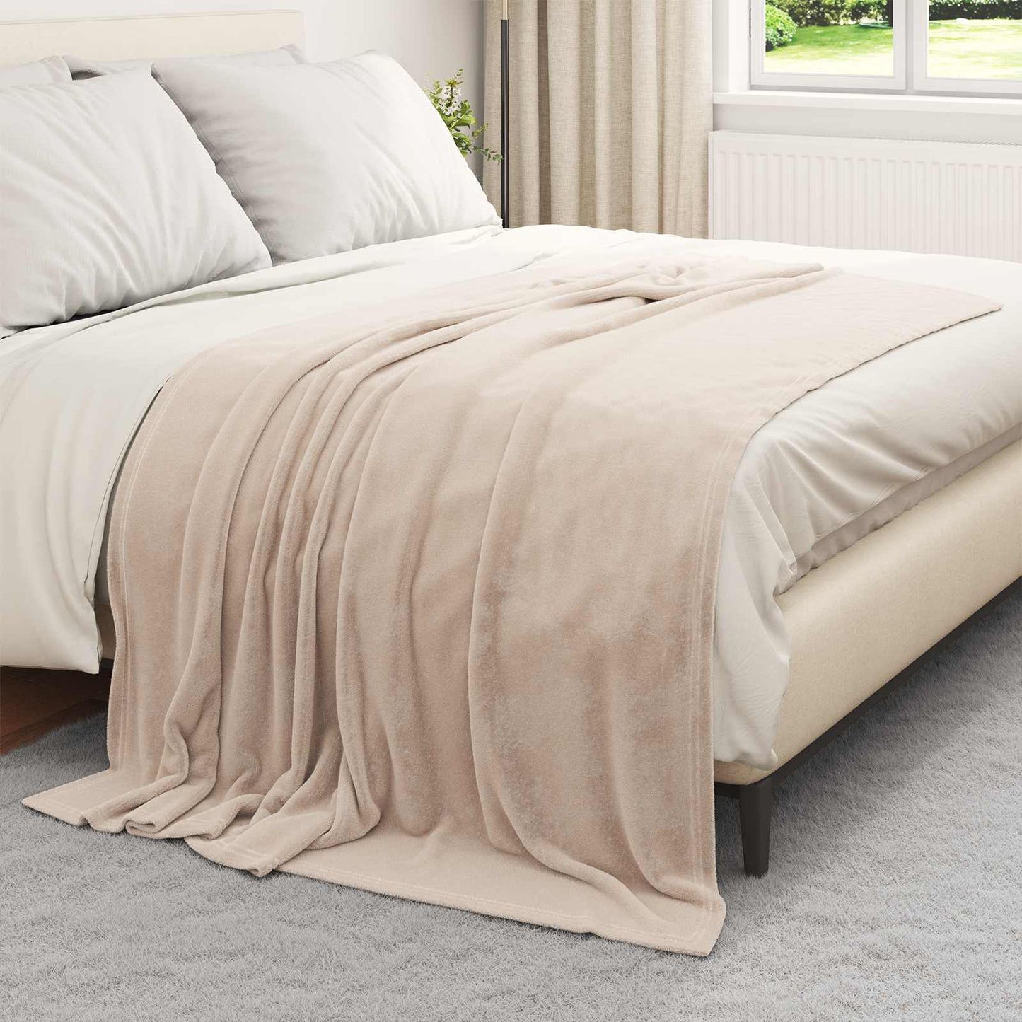 Vidaxl plaid beige 150 x 200 cm polaire